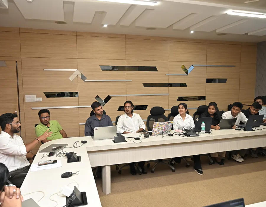 Ashwani Kumar interacting with interns